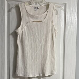 Nine West Cream Ribbed Tank Top